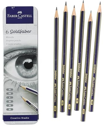 Faber-Castell Graphite Sketch Pencil Set - 6 Graphite Pencils (2H, HB, B, 2B, 4B, 6B), Drawing Pencils and Sketching Supplies