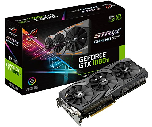 Asus ROG Strix GeForce GTX1080Ti-11GB Gaming Grafikkarte (Nvidia, PCIe 3.0, 11GB GDDR5X Speicher, HDMI, DVI, DisplayPort)