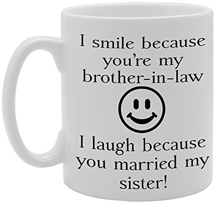 Coralgraph Inc MG3900 I Smile Because You're My Brother-in-Law Novelty Gift Printed Tea Coffee Ceramic Mug