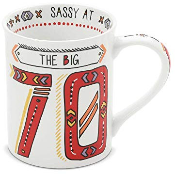 Enesco 6002478 Our Name is Mud The Big 70 Cuppa Doodle Tasse aus Steingut, 473 ml, Rot