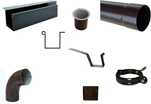 T.E.G. METALLI S.R.L. Kit 4 Metri Grondaia 10x10 SV 381 in LAMIERA Testa di Moro + Accessori di Montaggio