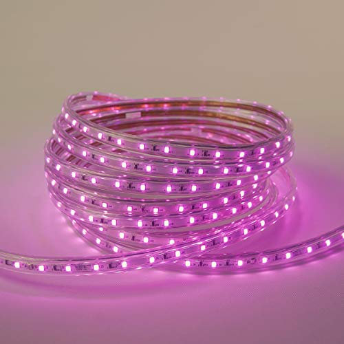 Festive Lights Innen/Outdoor SMD LED Lichtschlauch – sehr biegsam – für kreative Lichtinstallationen – 6 Farben – 60 SMD LEDs pro Meter – beliebige Länge bis 100 Meter (1m Rosa ohne Stecker)