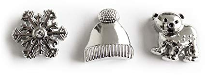 LIKERY Winterbeauty Charm-Set | Drei winterliche Charms – Mütze, Eisbär, Schneekristall | Anhänger für dein Charmband | Mesh Armband