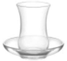 LAV Elegante türkische Teegläser und Untertassen,schöne kristallklare Glas-Teetassen, 24-teiliges Set beinhaltet 12 Gläser und 12 Untertassen, hergestellt in der Türkei