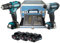 Makita CLX228SAX2 Kit Taladro Pulso Destornillador 12V 3x2.0Ah Accesorios Maleta