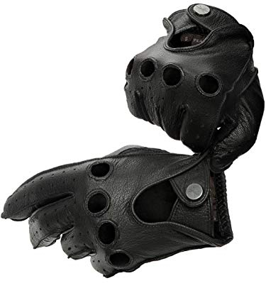 PEARLWOOD Herren Lederhandschuhe STEVE für Autofahrer I aus Ziegenleder I Schwarz Größe S