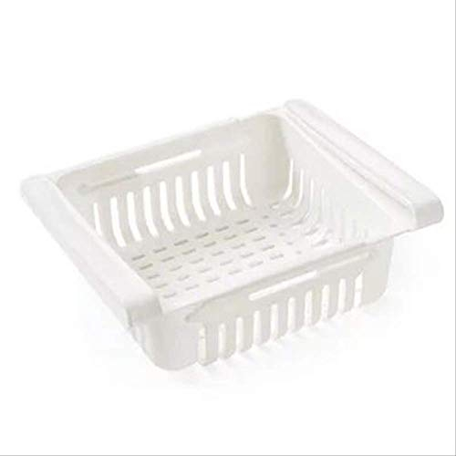 2-teiliger Kühlschrank-organizer Verstellbarer Und Dehnbarer Abstandshalter Coole Schicht Ausziehbarer Schubladenkorb Kühlschrank-lagerregal B weiß