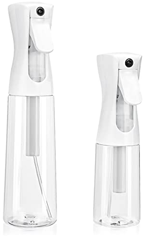 Lot de 2 flacons pulvérisateurs pour cheveux - Vaporisateur ultra fin - Pour coiffure, nettoyage, plantes, brumisation et soins de la peau - Transparent - 153,1 g et 283,5 g