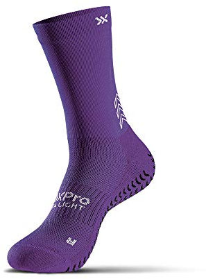 SOXPro Ultra Light - Calze Antiscivolo Calcio- Unisex Grip Socks – con Frecce In Silicone - Rugby e Calcio - Calzini – Colore Viola - Taglia L (44-46)