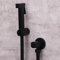 Idroscopino Wc Quadrato Nero Opaco - Bidet Spruzzatore A Mano Per Doccia Igienica - Rubinetto Bidet A Parete Set