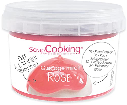 ScrapCooking - Mix Glaçage Miroir Rose 300g - Préparation Facile & Pratique - Ingrédient pour Pâtisseries, Desserts, Buches de Noël, Entremets, Mousses, Gâteaux - Cake Design - 4651