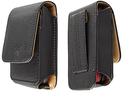 caseroxx Ledertasche mit Gürtelschlaufe für Swissphone, Tasche (Ledertasche mit Gürtelschlaufe in schwarz)