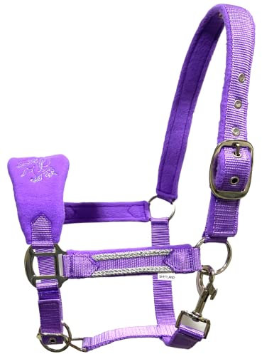 Countrypride Equipride Luxus-Halfter mit Leine, Fleece, Einhorn, Violett