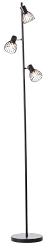 BRILLIANT Lampe, Blacky Standleuchte 3flg schwarz matt, 3x D45, E14, 25W, Mit Fußschalter