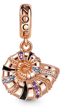 GNOCE Ciondolo Conchiglia Ciondolo Ciondolo Pendenti E Ciondoli Argento Sterling 925 18K Oro Rosa Placcato Perline per Bracciale/Collana Gioielli Regalo Per Le Donne Ragazze Figlia