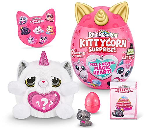 Rainbocorns Kittycorn Surprise, Chinchilla-Katze, 10 Überraschungen zum Auspacken, Plüschtier zum Kuscheln