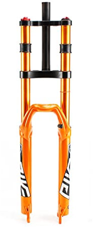 LHHL VTT Fourche Avant Velo 26 27.5 29 Pouces Chocs Fourche Avant Double Contrôle D'épaule DH Fourche À Air Alliage D'aluminium 1-1/8 Tube Droit Débattement 100 Mm QR 9mm