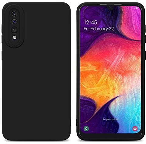 Cadorabo Hülle kompatibel mit Samsung Galaxy A50 4G A50s A30s Schutzhülle TPU Silikon Case Liquid Design mit Kameraschutz Slim Kratzfest Gummi Case Hülle für Galaxy A50 4G A50s A30s in Schwarz
