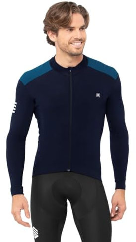 SIROKO - Langärmeliges Thermo-Radtrikot SRX M4 Cubilla - XL - Marineblau/Electric Blue