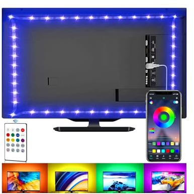 LED-Lichtstreifen für TV, USB-TV-Hintergrundbeleuchtungs-Kit mit Fernbedienung, App-Steuerung, Synchronisation zur Musik, 5050 RGB Smart LED Bias Beleuchtung für HDTV (4 m für 65-75 Zoll Fernseher)