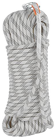SAHKGYE Climbing Rope 16mm Static Rock Rappelling Rope 328ft 361ft 394ft 427ft 459ft 492ft High Strength Outdoor Emergency Ice Climbing Equipment for Fire Rescue Parachute Escape