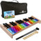 MINIARTIS Glockenspiel Xylophon | Glockenspiel Xylophon in voller Größe 27 Töne bunte Metalltasten für Erwachsene und Kinder | Percussion-Musikinstrument inkl. 2 Holzschlägel, Liederbuch und