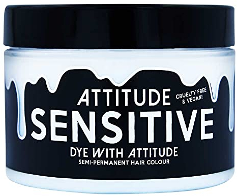 Attitude Semi-permanentes Haarfärbemittel l farbcreme für Cosplay, Karneval oder eine Mottoparty | Hairdye haarfarbe in Weiß I VEGAN l Sensitive Weiß 135ML | Mischbare Tönungen