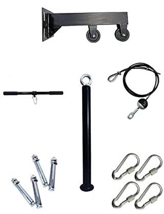 RETHPA Cable Machine Home Gym Fitness Cable Machine Wall Mounted Workout Arm Biceps Triceps Blaster Pulley System With Handle Pull Down Rope (Color : 1)