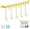 Kaffeetassenhalter, Evanda Gold Titanium Beschichtung Becher Halter Wand Rack, für Küche Esszimmer, Wand montiert Küche Schiene mit 5 langen Haken und 5 kurze Haken.