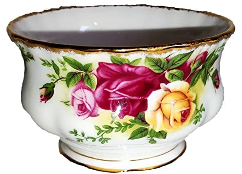 AngiesStrickZauber - Royal Albert - Old Country Roses - Sugar Bowl - Bone China - White - Classic - Round - 4000 ml - Porcelain - Shaped