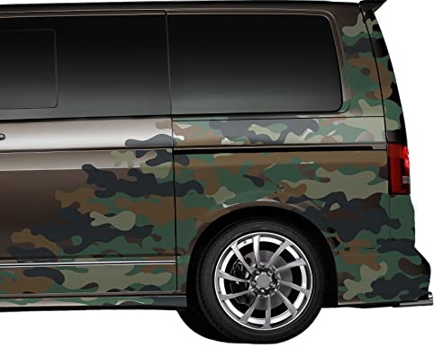 Finest Folia Auto Matt Camouflage Aufkleber Tuning Seitenaufkleber Sticker Set selbstklebend wasserfest zweiteiliges Set Zubehör RX048 (04 Dunkelgrün)