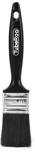 TubeRoo Pincel de pintor de 37 mm, pincel mediano, pincel para barniz, pincel fino para barniz, aceite de madera y pintura de pared, pincel para barniz de madera, pincel plano, pincel de pintura para