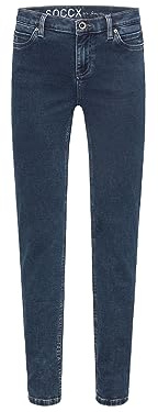 SOCCX Damen Slim Fit Jeans HE:DI mit Kontrastnähten