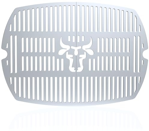 tuning-art EG02 Edelstahl Grillrost Set kompatibel mit Weber Q200er Serie | Q2000er Serie | Rostfrei | Bullendesign | Spülmaschinenfest, Größe:Q2er Rost Bulle