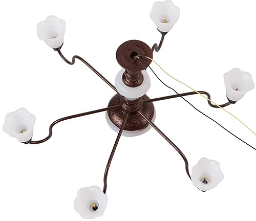 Toyvian Puppenhaus Kronleuchter Miniatur Deckenlampe Deckenleuchte LED Mini Pendelleuchte Hängelampe 1:12 Lampenmodell Spielzeug für Sandtisch Puppenstube Feengarten Mikrolandschaft
