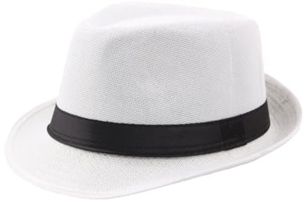 ulafbwur Fedora-Hut, verschleißfest, stilvoll, stilvoll, einfacher Stil, Trilby-Kappe, Weiss/opulenter Garten, SMALL