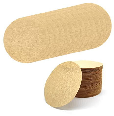 300pcs 2.5 Unbleached Replacement Natural Paper Filters Round Coffee Filter Paper Compatible with Aerobie Aeropress Coffee and Espresso Makers Moka Pot Ice Drip Pot (Brown)