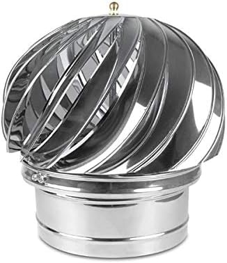 Kaminaufsatz Schornsteinaufsatz Edelstahl drehbarer Kugelaufsatz Lüftungsaufsatz Kaminhaube Schornsteinabdeckung Kaminlüfter (100 mm)