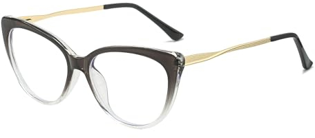 Cyxus Blaulichtfilter Brille Damen mit Katzenauge Leichtes TR90 Mode Vintage Brille Ohne Stärke Anti Schädliches Blaulicht UV400 von Handy Computer 8144 (02-Schwarz Farbverlauf)
