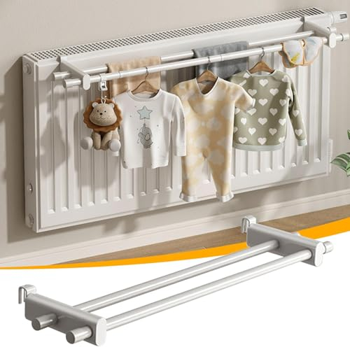 Orgrul Portasciugamani, scaldasalviette, scaldasalviette, radiatore, scaldasalviette, scaldasalviette, colore bianco, per radiatori piatti (50 cm), CZJ7894