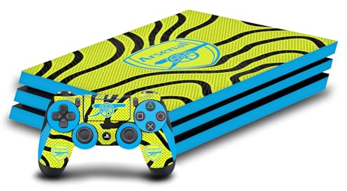 Head Case Designs Offizielle Arsenal FC Away 2023/24 Wappen-Set Vinyl Haut Gaming Aufkleber Abziehbild Abdeckung kompatibel mit Sony Playstation 4 PS4 Pro Console and DualShock 4 Controller