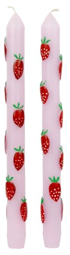 2 x handbemalte 3D-Erdbeeren-Dinner-Kerzen, ideales Geburtstags- oder Muttertagsgeschenk, geruchlos, 8 Stunden Brenndauer, umweltfreundliche Verpackung, Sommer-Tischdekoration, hergestellt von Talking