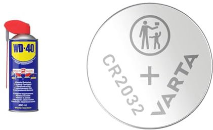 WD-40 Multifunktionsprodukt Smart Straw 400ml & VARTA Batterien Knopfzellen CR2032, 10 Stück, Lithium Coin