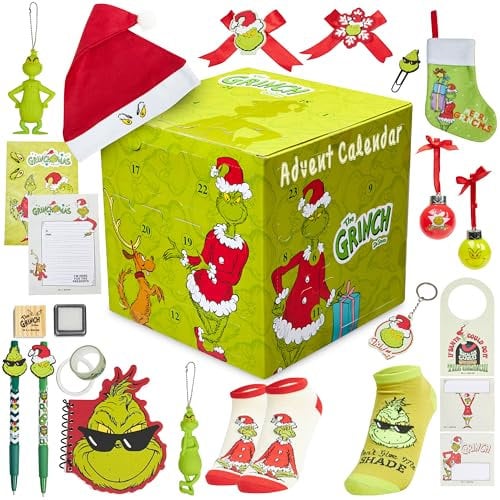 The Grinch Weihnachts-Adventskalender 2024, Countdown-Kalender für Frauen, Teenagers