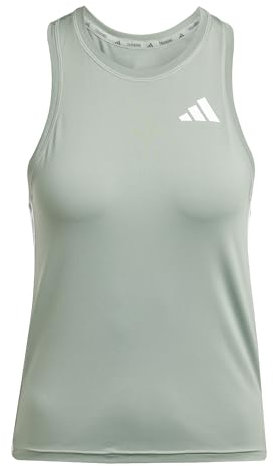 adidas Damen Train Essentials 3-Stripes Workout Tank, Silver Green/White, XL