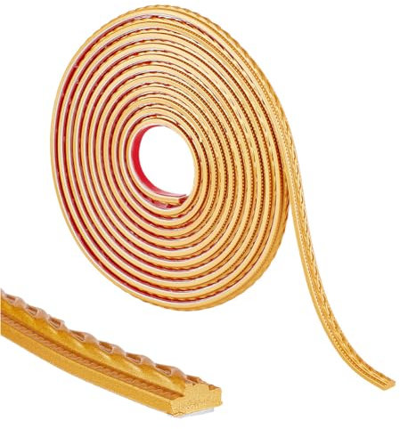 UNICRAFTALE 5 m Moulure Murale en PVC Autocollant Flexible Moulure Dorée Moulure Murale Moulure de Plafond Garniture à Décoller et à Coller pour Porte de Meubles Muraux Largeur de 12 mm