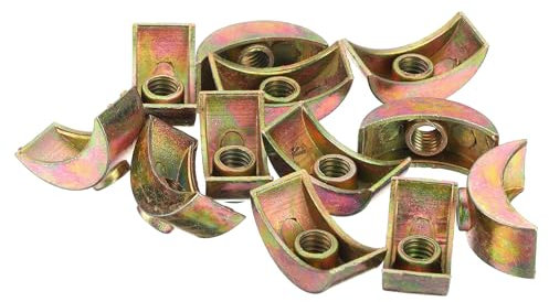 sourcing map 12pcs M6 Half Moon Nuts Washers, Zinc Alloy External Thread Lock Washer, Spacer Connector Hardware Fittings, Bronze