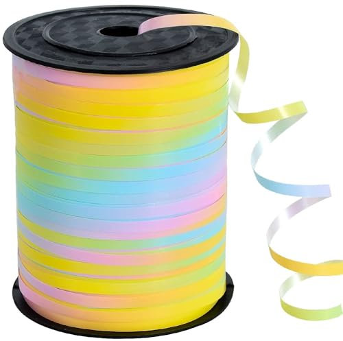 RIBBOOO 450 Meters Geschenkband Makaronfarbe 5mm Luftballon Schnur Luftballons Band Geschenkverpackung für Weihnachtsdeko Ballonverschlüsse Geschenkverpackung Hochzeitsdeko (500 Yard Balloon Ribbon)