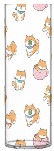 Niedliche Shiba Inu Kunststoffvasen für Blumen, 30 x 9 cm, kleine Vasen, moderne Vase für Wohnzimmer, Hochzeit, Tisch, Büro, Party-Dekoration