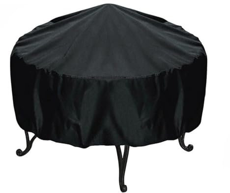 Housse de Protection pour Brasero Ronde, Housse de Brasero Imperméable Anti-poussière Anti-UV, Couvercle de Brasero en Polyester avec Cordon de Serrage pour Jardin Patio Camping Extérieur